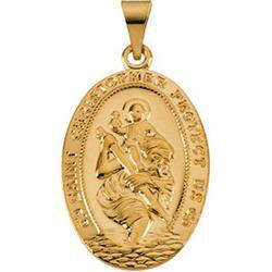 14K Yellow Gold St. Christopher Medalyellow 