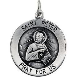 Sterling Silver St. Peter Medalsterling 