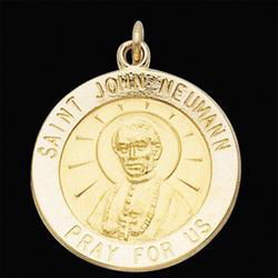 Sterling Silver Round St. John Neuman Pendant Medalsterling 