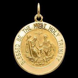 Sterling Silver Round Holy Trinity Pendant Medalsterling 