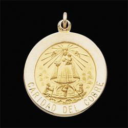 14K Yellow Gold Caridad Del Cobre Medalyellow 