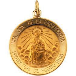 14K Yellow Gold Lady Of Providencia Medalyellow 