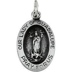 Sterling Silver Oval Lady Of Guadalupe Pendant Medalsterling 