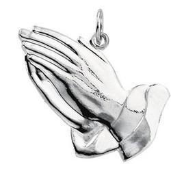 14K White Gold Praying Hands Pendantwhite 