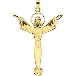 14K Yellow Gold Risen Christ Pendantyellow 