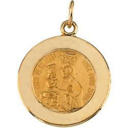 14K Yellow Gold St. Anne De Beaupre Medalyellow 