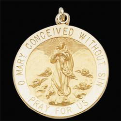14K Yellow Gold Immaculate Conception Medalyellow 