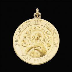 14K Yellow Gold Lady Of Assumption Medalyellow 