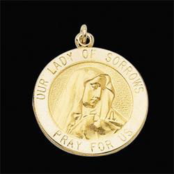 14K Yellow Gold Our Lady Of Sorrows Medalyellow 