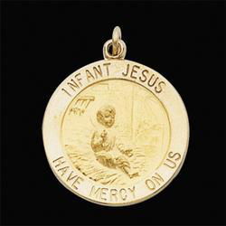 Sterling Silver Round Infant Jesus Pendant Medalsterling 