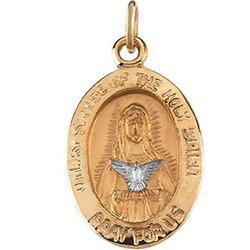 14K Two Tone Gold Mary Of Holy Spirit Medaltwo 