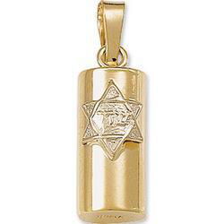 14K Two Tone Gold Mezuzah Pendanttwo 