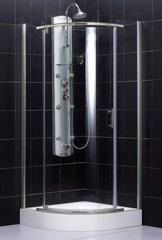 CRESCENT Shower Enclosure-Brushed Nickelcrescent 
