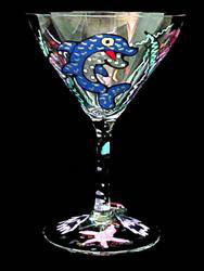 Dazzling Dolphin Design - Hand Painted - Grande Martini - 10 oz.dazzling 