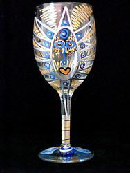 Egyptian Princess Design - Hand Painted - Grande Wine -16 oz.egyptian 