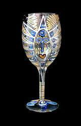 Egyptian Princess Design - Hand Painted - Wine Glass - 8 oz.egyptian 