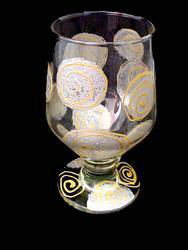 Gleaming Circles Design - Hand Painted -High Ball - All Purpose Glass - 10.5 oz.gleaming 