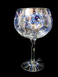 Jewish Celebration Design - Hand Painted - Goblet - 12.5 oz.jewish 