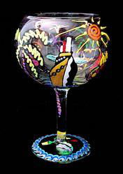 Kismet Cruise Design - Hand Painted - Goblet - 12.5 oz.kismet 