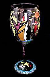 Kismet Cruise Design - Hand Painted - Wine Glass - 8 oz.kismet 