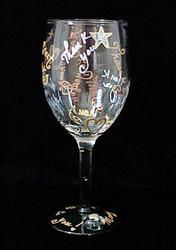 Many Thanks Design - Hand Painted - Wine Glass - 8 oz.many 