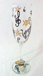 Musical Stars Design - Hand Painted - Flute - 6 oz.musical 