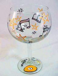 Musical Stars Design - Hand Painted - Grande Goblet - 17.5 oz.musical 