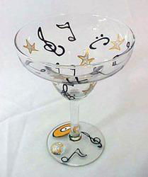 Musical Stars Design - Hand Painted - Margarita - 9 oz.musical 