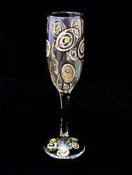 Royal Balloons Design - Hand Painted - Flute - 6 oz.royal 