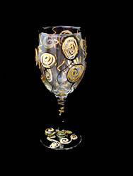 Royal Balloons Design - Hand Painted - Wine Glass - 8 oz..royal 