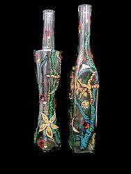 Stars of the Sea Design - Hand Painted - All Purpose16 oz. and V Bottles with pour spoutsstars 