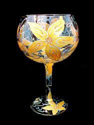 Sunflower Majesty Design - Hand Painted - Grande Goblet - 17.5 oz.sunflower 