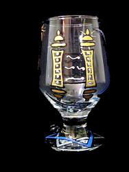 Torah & Candles Design - Hand Painted - High Ball - All Purpose Glass - 10.5 oz.torah 