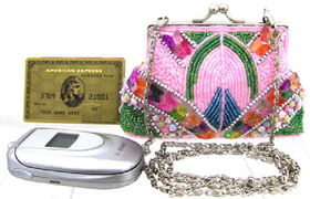 Fully Beaded Purse - Pinkfully 