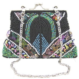 Fully Beaded Purse - Blackfully 