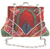 Fully Beaded Purse - Red