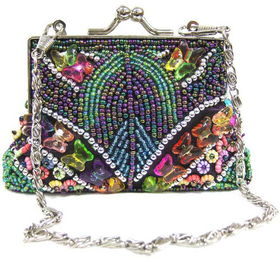 Fully Beaded Purse - Dark Purplefully 