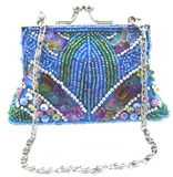 Fully Beaded Purse - Turquoise    
