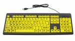 Big & Bright Easy See Keyboard & Mouse - USB Wired - High Contrast Yellow with Oversized Black Letters - Ideal for Seniors, Visually Impaired or Bad Vision Users - Qwerty Keyboard with Large Print Keys