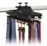 Motorized Revolving Tie Rack w/ LED Lights - Tie, Belt, Scarf, Necktie Rotating Closet Organizer Holder