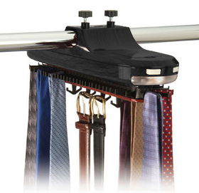Motorized Revolving Tie Rack w/ LED Lights - Tie, Belt, Scarf, Necktie Rotating Closet Organizer Holdermotorized 