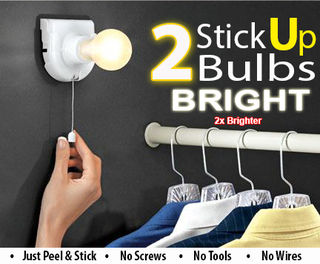Instant Portable Light Bulb Cordless Mountable Battery Operated Wireless LED Light Light Bulbs -  Bulbs Peel and Stick Anywhere - 2pc BRIGHT Deluxe Edition