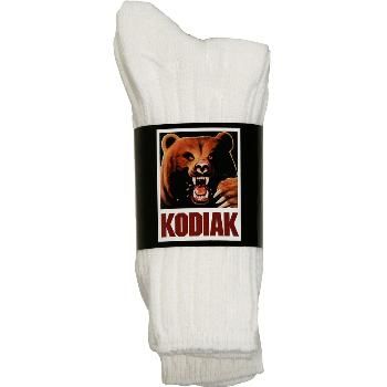 Women's Kodiak white crew socks Case Pack 12