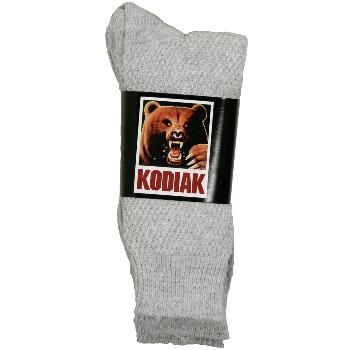 Women's Kodiak grey crew socks Case Pack 12