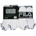 Men's Fila White with Navy Low Cut Sock Case Pack 6