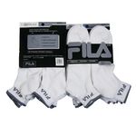 Men's Fila White with Grey Quarter Sock Case Pack 6