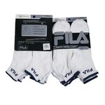 Men's Fila White with Navy Quarter Sock Case Pack 6