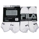 Men's Fila White with Grey No Show Sock Case Pack 6