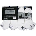 Men's Fila White with Black Low Cut Sock Case Pack 6