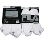 Men's Fila White with Grey Low Cut Sock Case Pack 6
